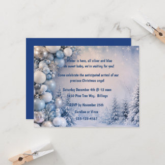 Winter Themed Baby Shower Digital Download Invitation