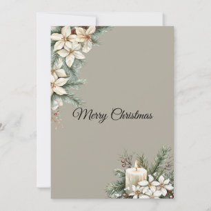 Winter themed beige holiday card