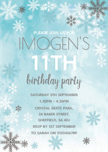winter themed birthday invitations zazzle uk