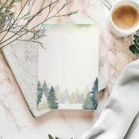 Winter themed green pine trees plain