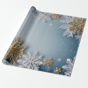 Winter-themed paper with delicate silver snowflake