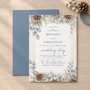 Winter-themed wedding "Winter Botanical" Invitation