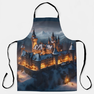 Winter Themed Wizards Castle  Apron