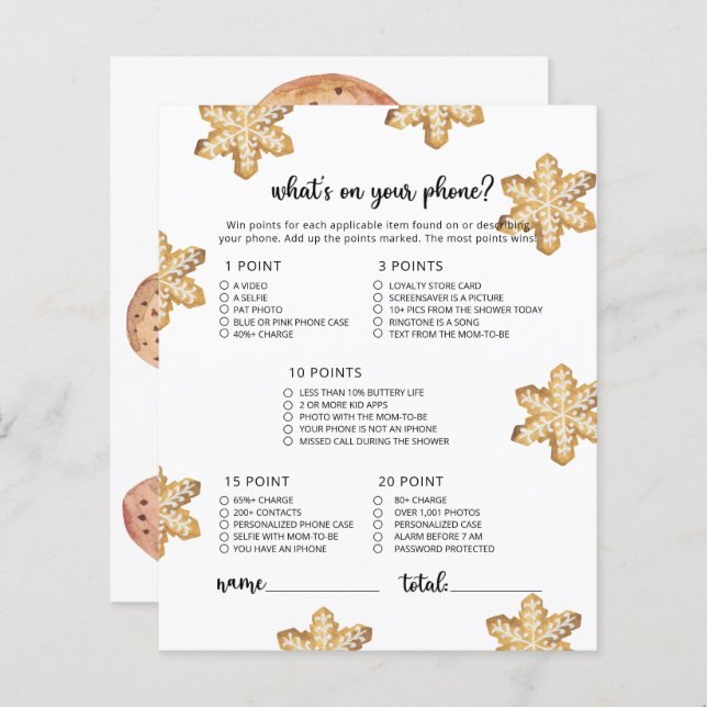 Winter themes what's on your phone game (Front/Back)