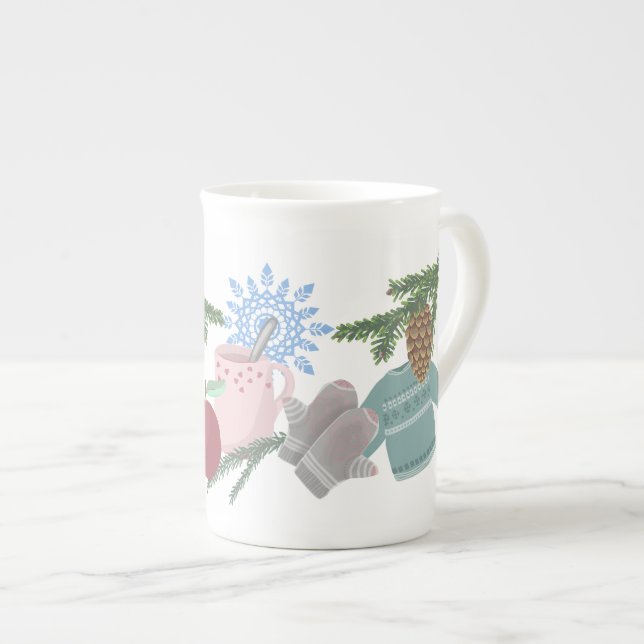 Winter things   bone china mug (Front Right)