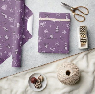 Winter Things Wrapping Paper - Plum, Fig, Dust