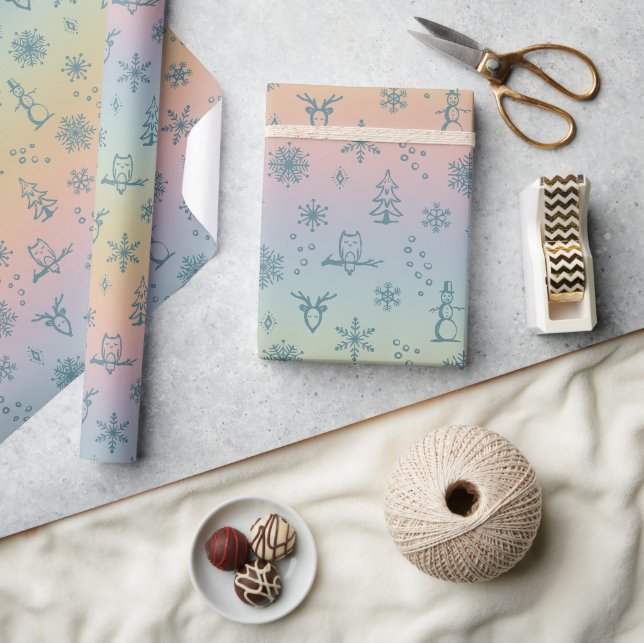 Winter Things Wrapping Paper - Rainbow + Peacock (Crafts)