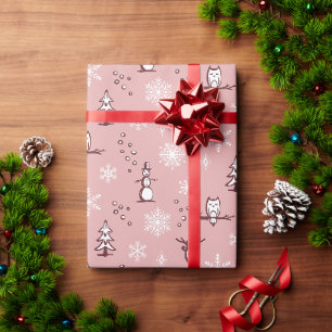 Winter Things Wrapping Paper - Rose, Wine, Snow