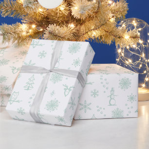 Winter Things Wrapping Paper - Snow + Mint