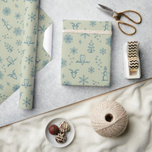 Winter Things Wrapping Paper - Tea + Peacock