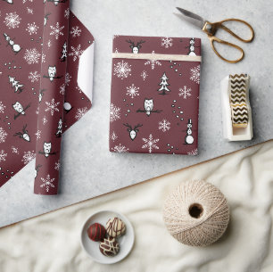 Winter Things Wrapping Paper - Wine, Coal, Snow