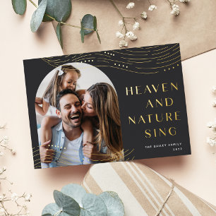 Winter Tidings   Arch Photo Foil Holiday Card