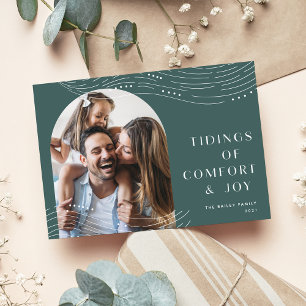 Winter Tidings Modern Single Photo Holiday Card