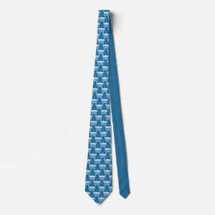 Winter Tie Blue Christmas Tree Festive Holiday Tie