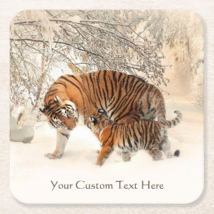 Winter Tigers custom coasters