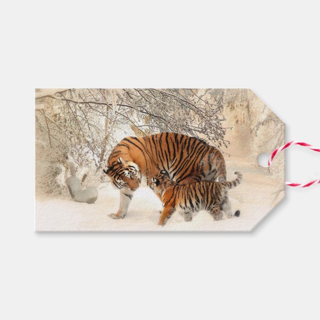 Winter Tigers custom gift tags (Front (Horizontal))