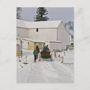 Winter Time Amish Farm-Postcard Postcard