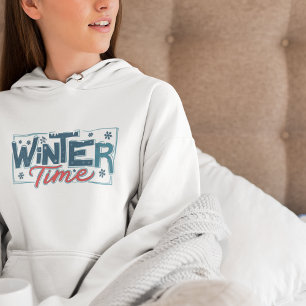 Winter Time Snowflake Graphic - Cozy Season Design Hoodie