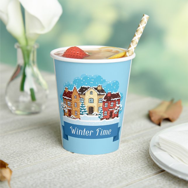 Winter Time Snowing Paper Cups (Creator Uploaded)