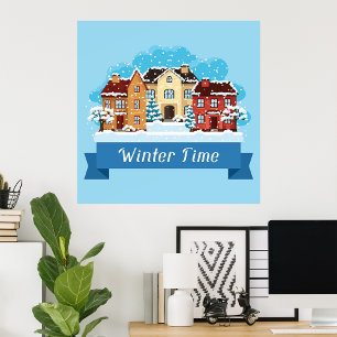Winter Time Snowing Poster