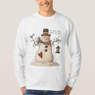 Winter time snowman mens t-shirt