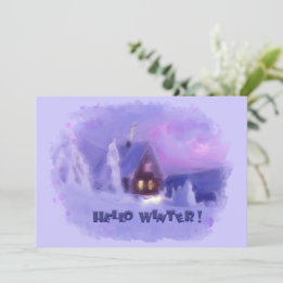 Winter Top Of The Mountains Chalet White Firs Holiday Card