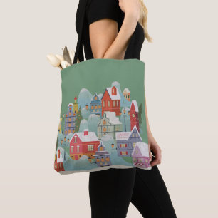 Winter Town Christmas Tote Bag