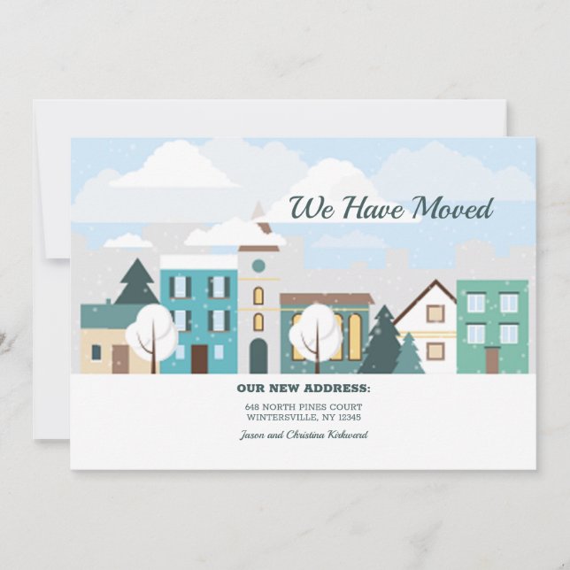 Winter Town Moved Announcement (Front)