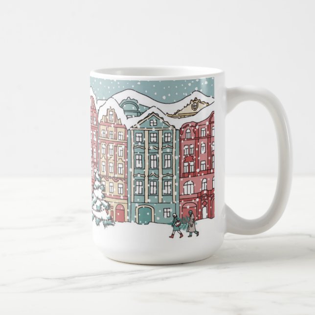 Winter Town Scene Coffee Mug (Right)