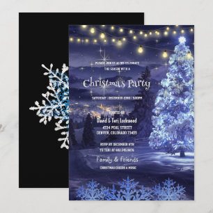 Winter Town Tree Lights Christmas Party Invitation