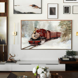 Winter Train Journey Print Samsung Frame TV Art