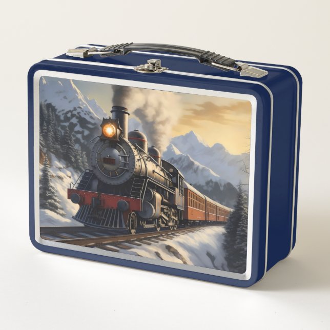 Winter Train Metal Lunch Box (Front)