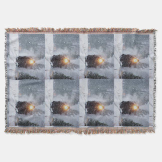 Winter train Throw Blanket