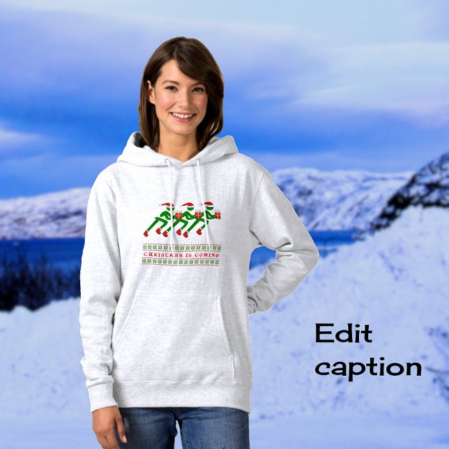 Winter training custom text xmas athletes hoodie (Ash grey hoodie color)