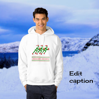 Winter training custom text xmas athletes hoodie