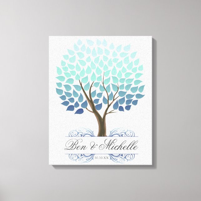 Winter Tree -100 Signature Canvas Guest Book (Front)