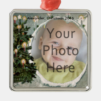 Winter Tree and Candles Photo Christmas Ornament