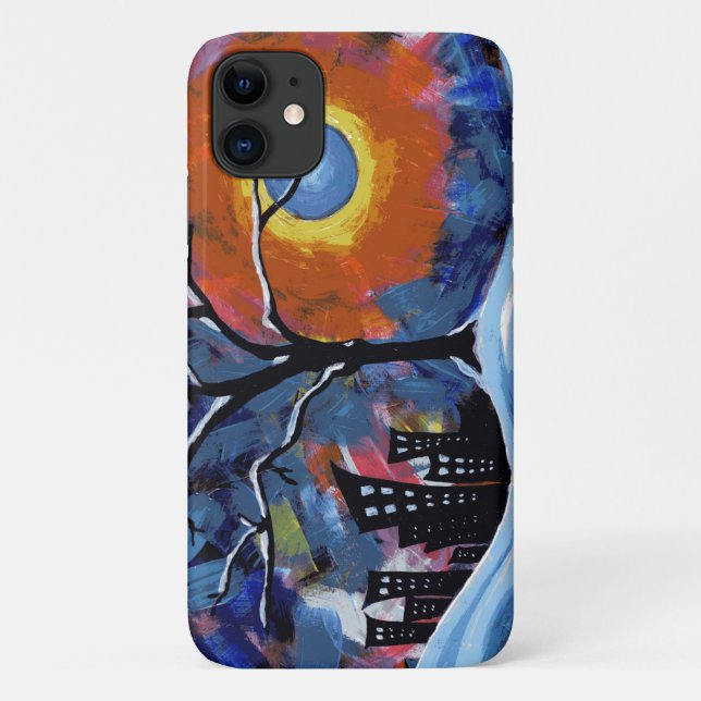 Winter Tree and City Lights Original Artwork Case-Mate iPhone Case (Back)
