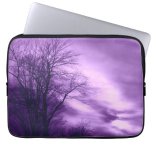 Winter Tree and Sky in Purple  Laptop Sleeve