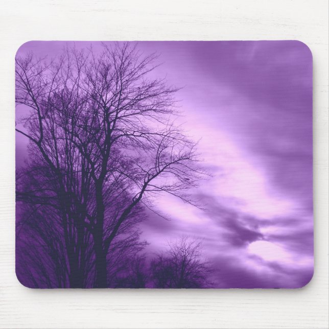 Winter Tree and Sky in Purple Mousepad (Front)