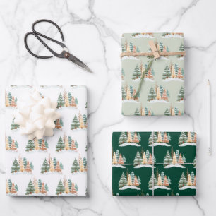 Winter Tree background Wrapping Paper Sheet