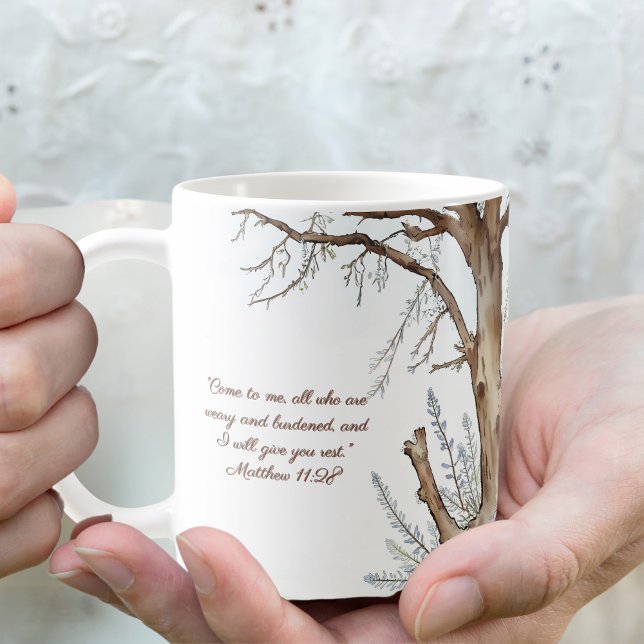 Winter Tree Bible Verse Customisable  Coffee Mug (Creator Uploaded)