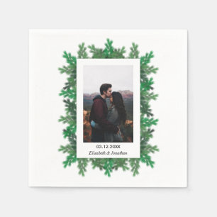 Winter Tree Branches Photo Wedding Napkin