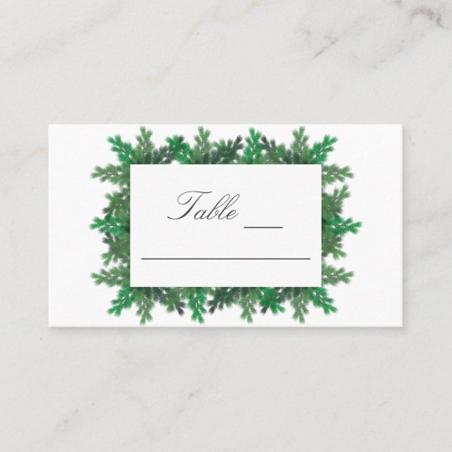 Winter Tree Branches Wedding Place Card (Front)