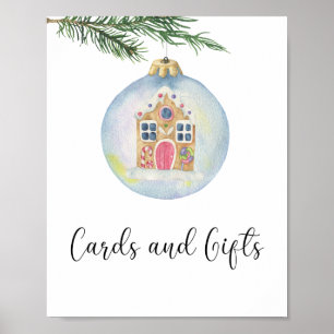 Winter tree - cards and gifts baby shower poster