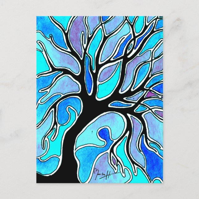 Winter Tree in Blue Postcard (Front)