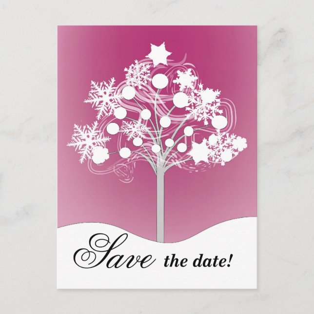 WInter Tree Save the Date Postcard (Front)