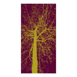Winter Tree Silhouette Poster
