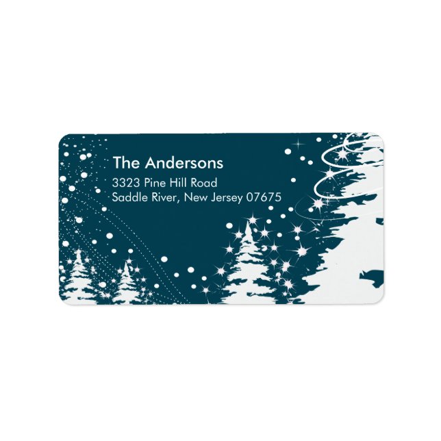 Winter Tree Snow Scene Return Address Label (Front)