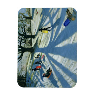 Winter Tree Snow Sledgers Calke Abbey Derby Magnet